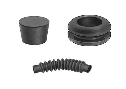 stack of standard rubber plugs bellows and grommets